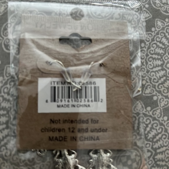 Cross earrings white light blue black silver - Picture 4 of 7